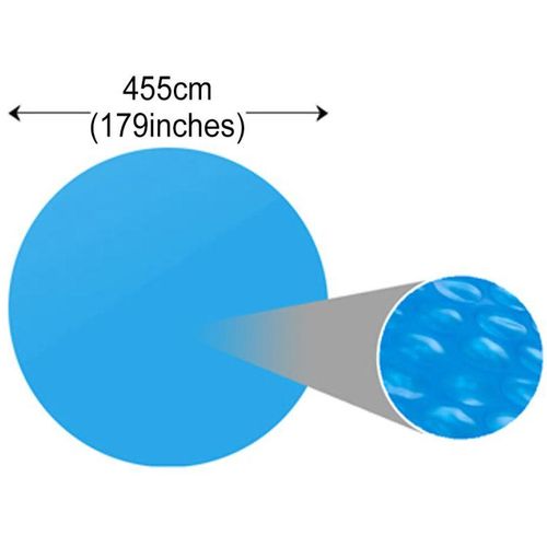 Plutajući Okrugli PE Solarni Pokrivač za Bazen 455 cm Plavi slika 2