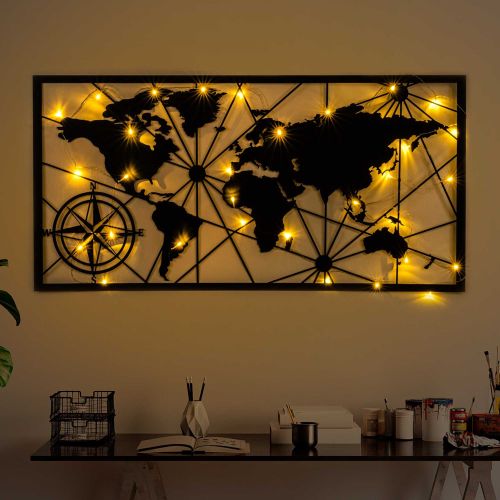 Wallity Metalna zidna dekoracija World Map Led 452 slika 1