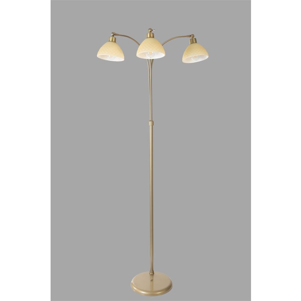 Gonca 3 Lü Eskitme Sarıkız Camlı Lambader Gold slika 4