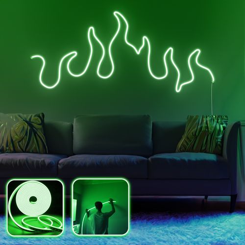 Flames - XL - Green Green Decorative Wall Led Lighting slika 1