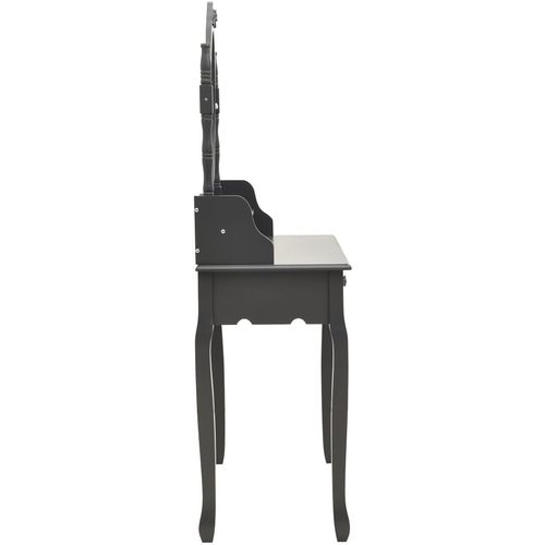 Toaletni stolić sa stolcem sivi 75x69x140 cm od drva paulovnije slika 39
