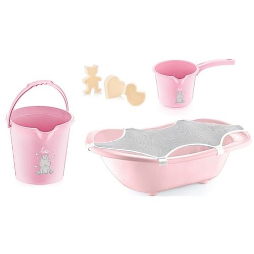 BABYJEM SET ZA KUPANJE 5 DELOVA PINK (kadica, podloga, sundjer, bokal, kofica) slika 1