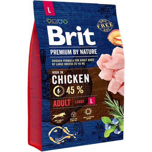 Brit Premium by Nature Adult L, za odrasle pse velikih pasmina, piletina, 3 kg slika 1