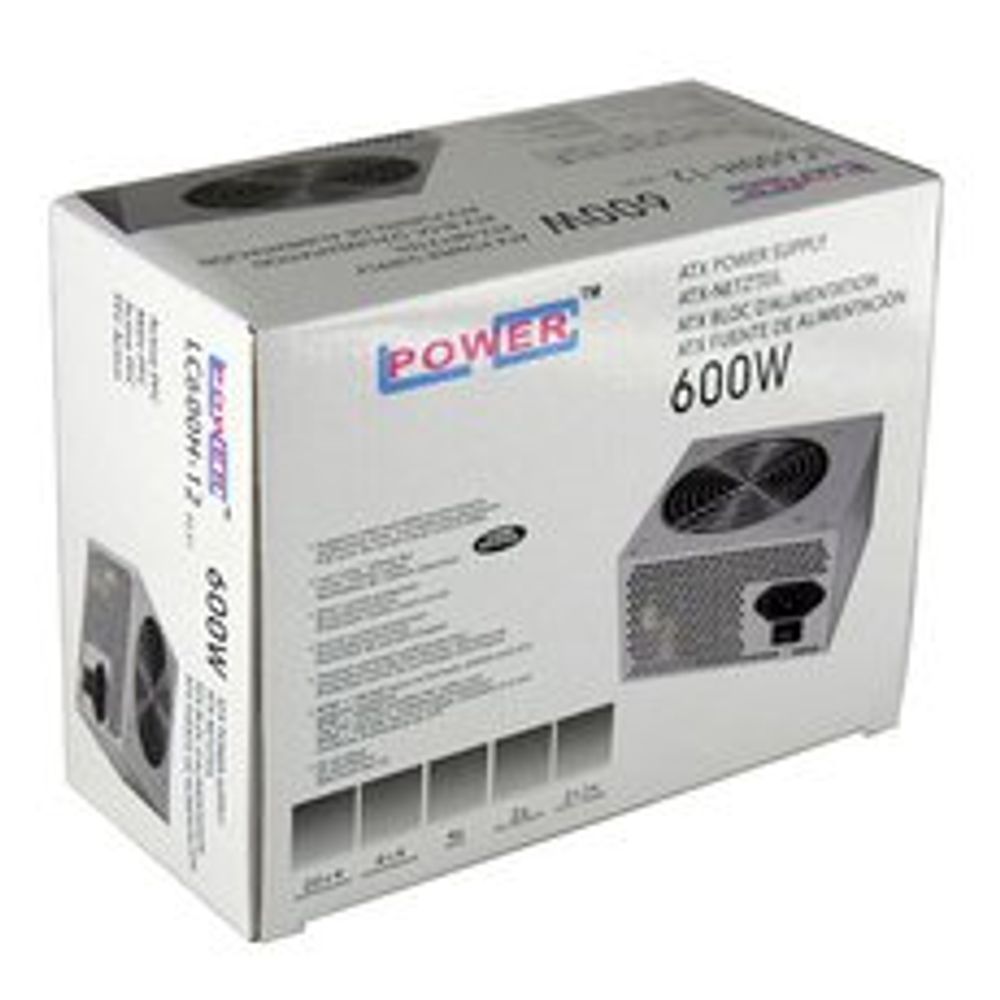 LC-Power PSU 600W 12cmLC600H-12 V2.31 Office Series4+4 pin, 6x SATA, 2x PCIe, Active PFC slika 2