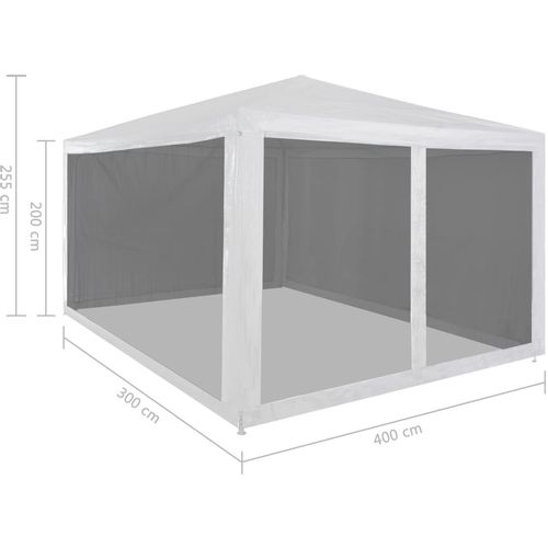 Šator za zabave s 4 mrežasta bočna zida 4 x 3 m slika 9