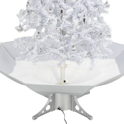 Božićno drvce koje sniježi sa stalkom bijelo 140 cm slika 8