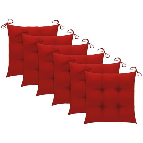 Jastuci za stolice 6 kom crveni 50 x 50 x 7 cm od tkanine slika 8