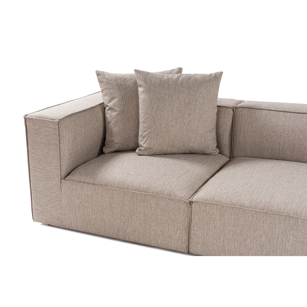 Ugaona Sofa Sora (L1-O1-O1-1R-POUFFE) - Pješčano Bež Boja slika 11