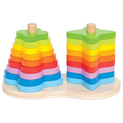 Hape Drvena didaktička igračka Sorter Double Rainbow Stacker E0406A  slika 2