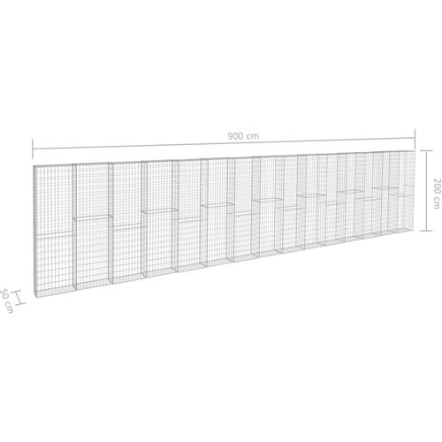 Gabionski zid s poklopcima od pocinčanog čelika 900x50x200 cm slika 7