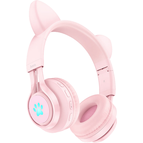 hoco. Bežične stereo slušalice, Bluetooth v5.3, 400mAh - W39 slušalice Mačje uši,Pink slika 1
