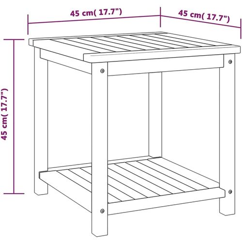 Bočni stolić od masivnog bagremovog drva 45 x 45 x 45 cm slika 30