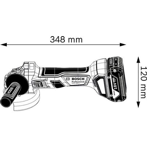 GWS 180-LI 125mm aku kut.br, 2X4Ah, kov. slika 2