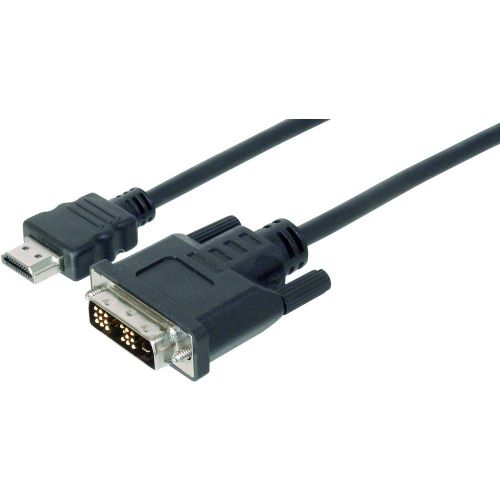 Digitus HDMI / DVI adapterski kabel HDMI A utikač, DVI-D 18+1-polni utikač 2.00 m crna AK-330300-020-S mogućnost vijčanog spajanja HDMI kabel slika 1