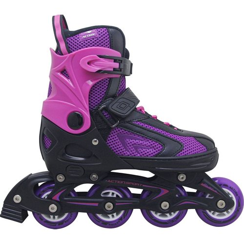 ROLER PW126B-10 BLACK/PINK/PURPLE XS(29-32) alu ABEC5 PU ACTION 2021 PAR slika 1