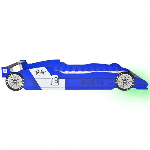 Dječji krevet u obliku trkaćeg automobila LED 90 x 200 cm plavi slika 43