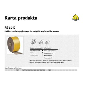 Klingspor rola na papirnatom podlošku PS30D 115mm, zrnatost 180 (50m)