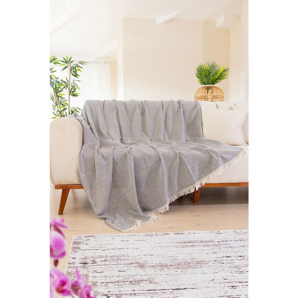 Sofa pokrivač Woven Cozy - boja: bež slika 1