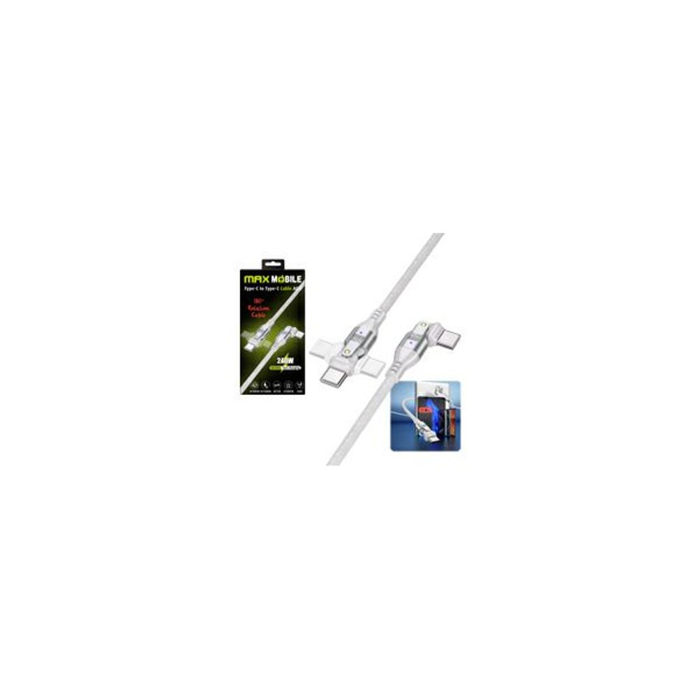 MAXMOBILE DATA KABEL TYPE C-TYPE C A04 WHITE QC 240W,Dual rotate,1.2m slika 2