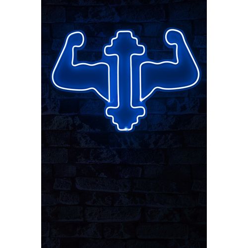 Wallity Ukrasna plastična LED rasvjeta, Gym Dumbbells WorkOut - Blue slika 2
