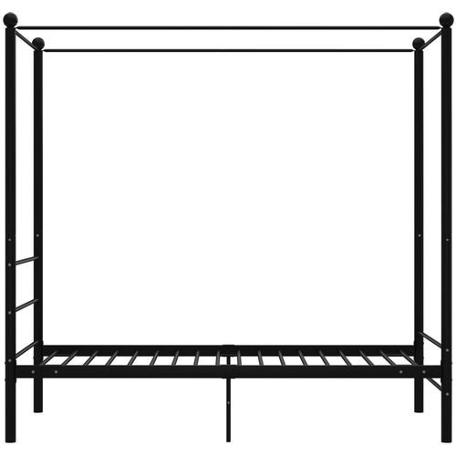 Okvir za krevet s nadstrešnicom crni metalni 90 x 200 cm slika 3