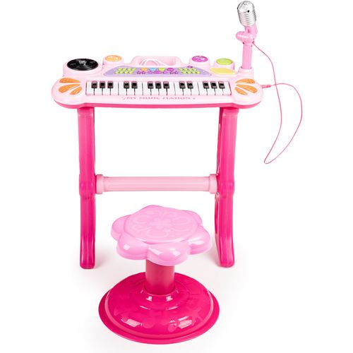 Dječje klavijature sa stolicom i mikrofonom roza slika 6