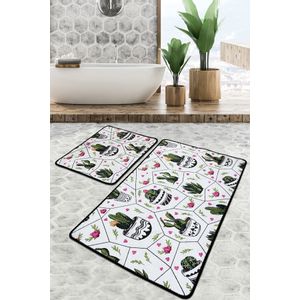 Glauce Djt Multicolor Bathmat Set (2 Pieces)