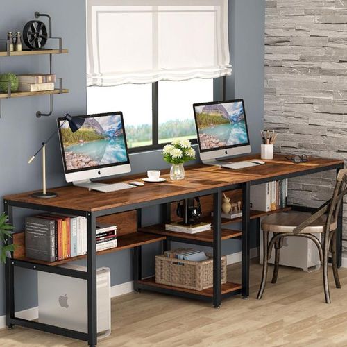 Büyük Boy İkili Çalışma Masası L189 Walnut Study Desk slika 5