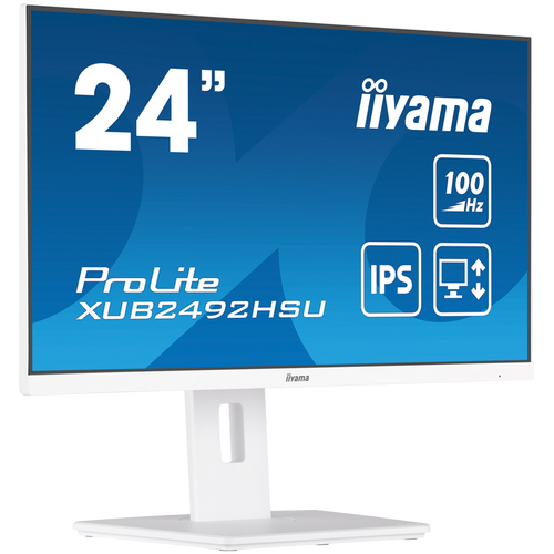 IIyama XUB2492HSU-W6 WHITE Monitor 23.8" IPS 1920 x 1080 @100Hz 16:9 250 cd/m² 1300:1 0.4ms HDMI DP USB 4 x 3.2 Full Ergonomic slika 2