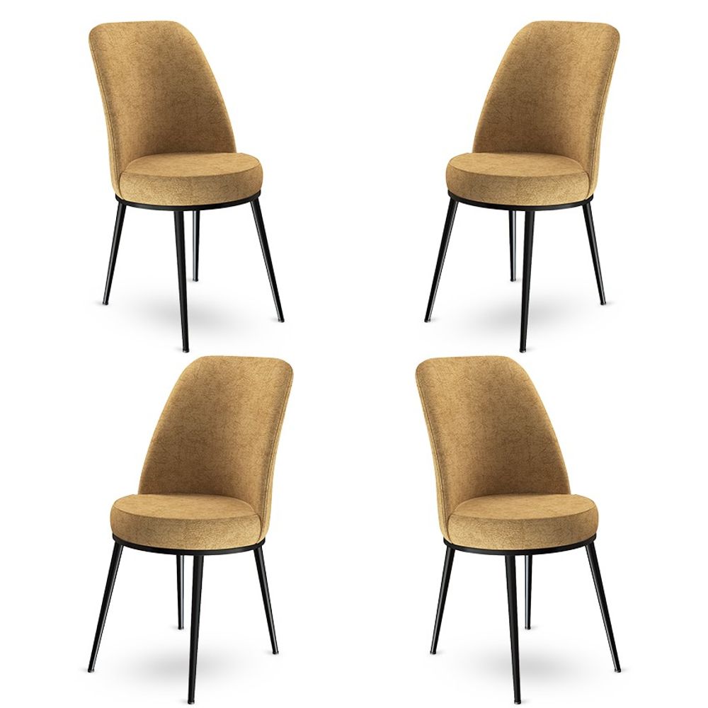 Set od 4 Bar Stolice Dexa - Cappuccino, Crna slika 1