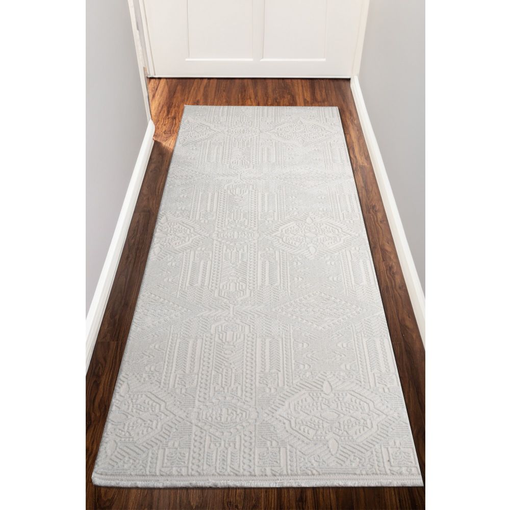 Elex 5203 Bijeli Tepih za Hol (100 x 500 cm) slika 1