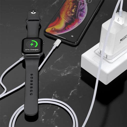 Yesido - Data kabel (CA-70) - 2u1 USB to Lightning Apple Watch 2.4A 120cm - bijeli slika 4