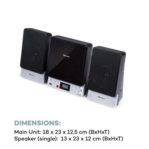 Auna Microstar mikrosistem, , CD uređaj, Bluetooth, USB priključak, daljinski upravljač, Srebrni slika 8