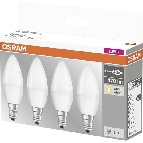 OSRAM 4058075819474 LED Energetska učinkovitost 2021 F (A - G) E14 oblik svijeće 4.9 W = 40 W toplo bijela (Ø x D) 35 mm x 106 mm  4 St. slika 2