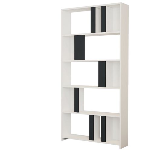 Woody Fashion Polica za knjige, Lima - White, Anthracite slika 4