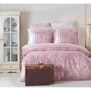 Ranforce King Posteljina Set (FR) Paisley - Roza i Bijela