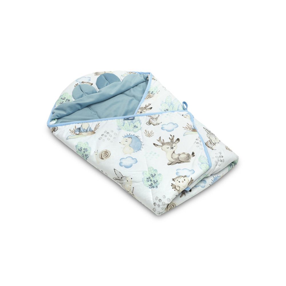Baršunasti kolević swaddle deka xl stroll plava slika 1