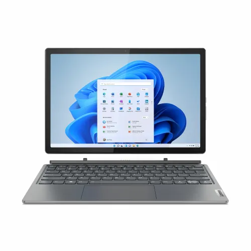 Lenovo 83B3006KRM  IdeaPad Duet 5 12IRU8 Tablet+Keyboard+Pen (Storm Grey, Magnesium-Aluminium) i3-1315U 6-Core 4.5GHz/10MB, 8GB, 256GB NVMe, 12.4" 2.5K LTPS (2560x1600) 500n 10-point MultiTouch, Digital Pen, Intel UHD, USB-C, F-5MP/R-8MP, WiFi AX, 50Wh, Backlite, BT5.3, DOS slika 1