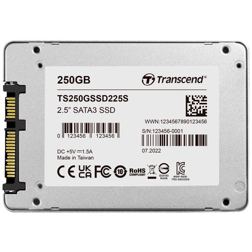 Transcend TS250GSSD225S 2.5" 250GB SSD, SATA III, 3D TLC slika 4