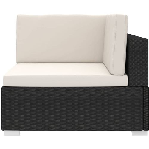 Modularna kutna fotelja s jastucima 1 kom od poliratana crna slika 27