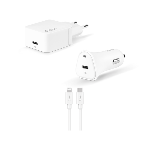 Ttec Quantum PD 20W Wall Charger+ 20W Car Charger + Type-C/Lightning Cable, Mfi Apple Licence slika 1