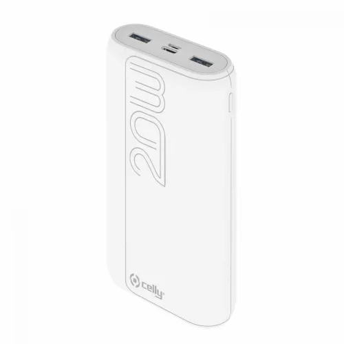 Celly power bank 20000 mAh 20W + kabl Type-A na Type-C bela slika 1