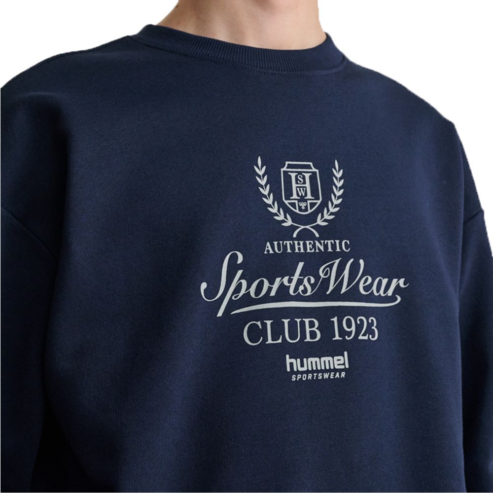 Hummel Muški duks HMLLoose Crewneck Club Sportswear, Plavi slika 3
