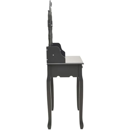Toaletni stolić sa stolcem sivi 75x69x140 cm od drva paulovnije slika 25