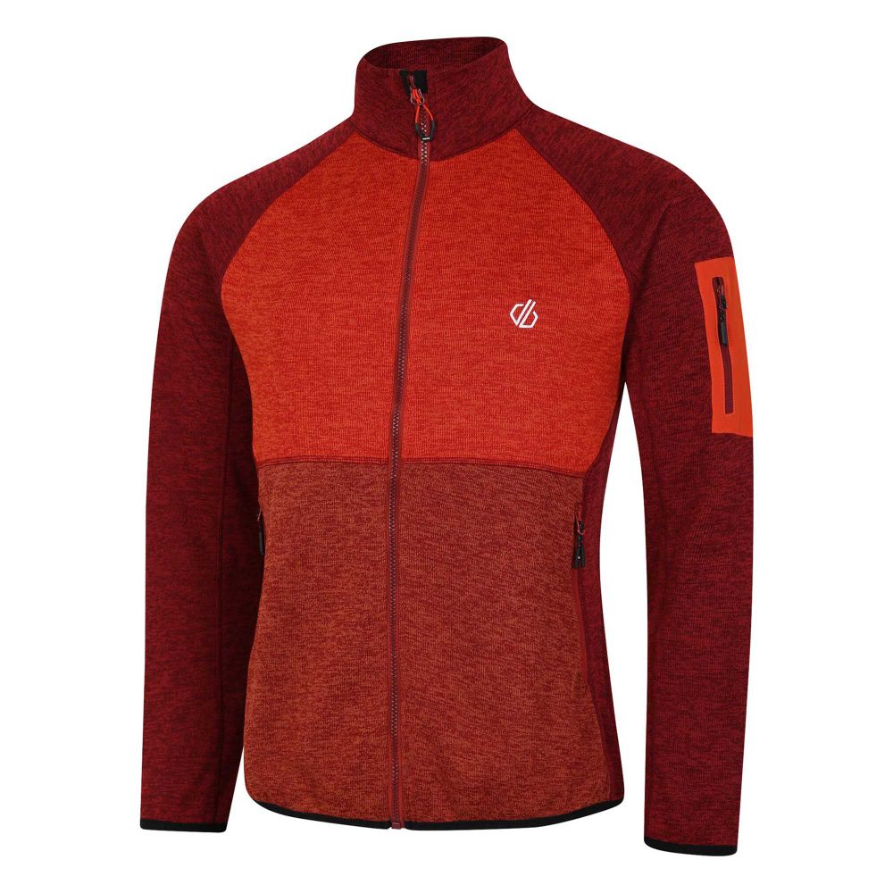 Dare2B Muški duks na kopčanje Distinctly Torrek Fleece, Danger Syrah/Cinnamon Red slika 2