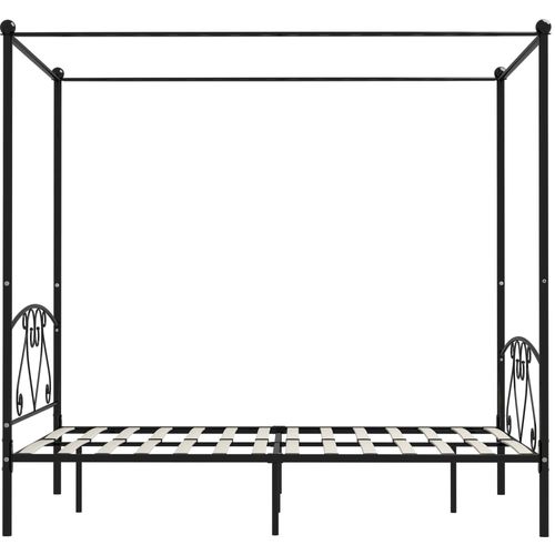 Okvir za krevet s nadstrešnicom crni metalni 160 x 200 cm slika 21
