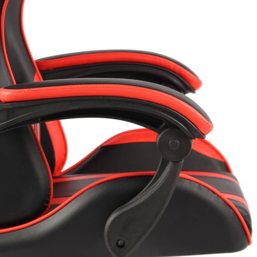 Igraća stolica od umjetne kože s osloncem za noge crno-crvena slika 11