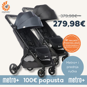 Ergobaby Metro+ kompaktna gradska kolica Siva + prednja ručka