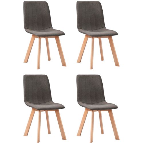 Blagovaonske stolice od tkanine 4 kom smeđe-sive slika 1