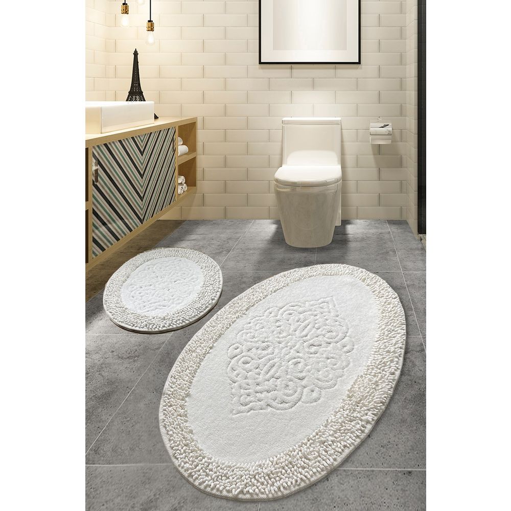 Set prostirki za kupatilo (2 komada) Piante Oval - Ecru, više boja slika 1